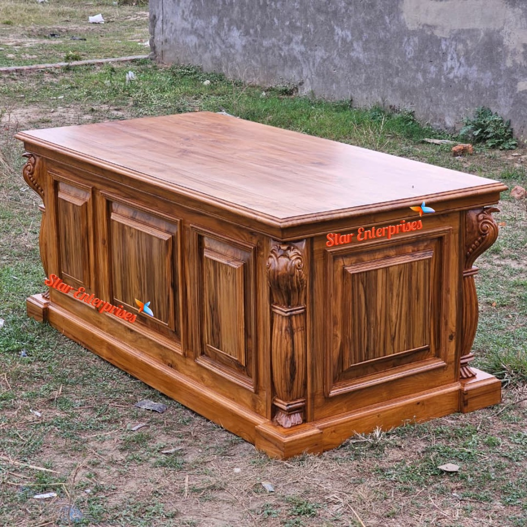 Star Enterprises Premium Teak Wood Executive Office Desk OFD-030 - Image 2