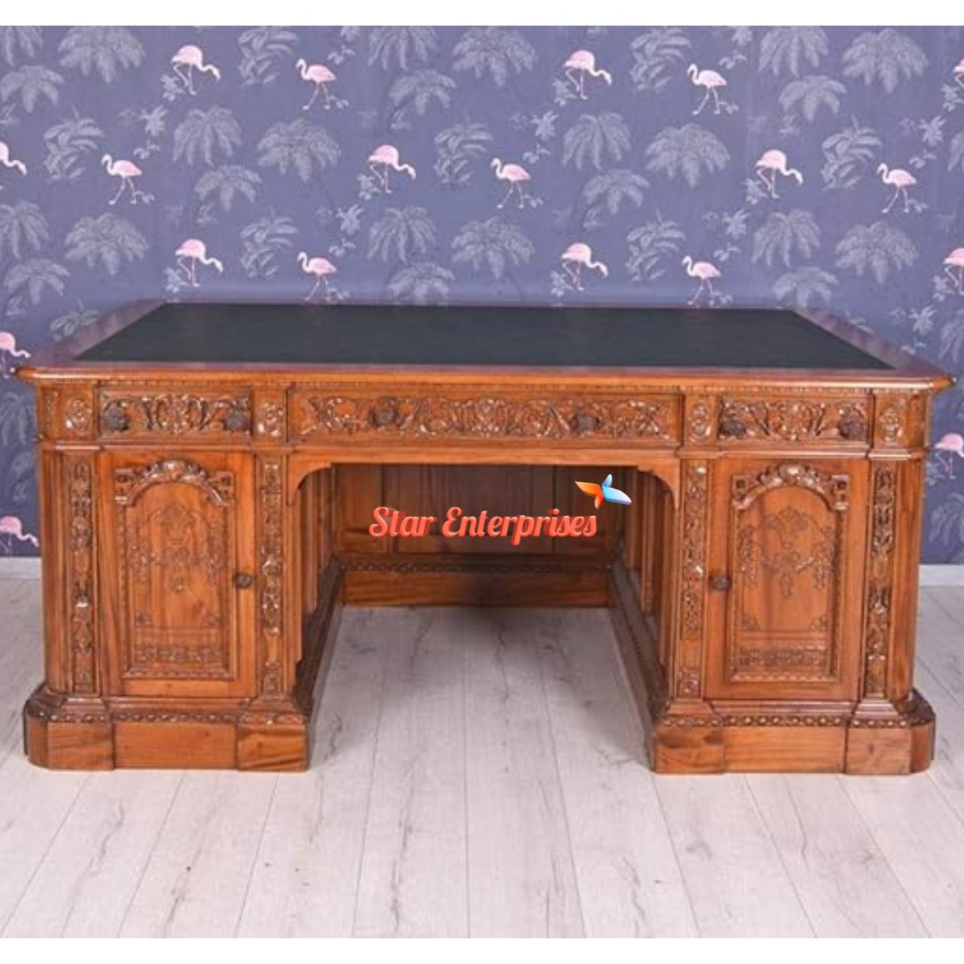Star Enterprises Teak Wood Antique Office Table OFD-032