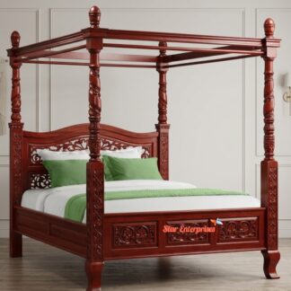 Star Enterprises Teak Wood Classic Four Poster Bed CNB-058