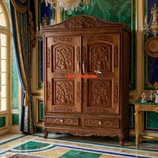 Star Enterprises Wooden Antique Carved Bookcase BSF-044