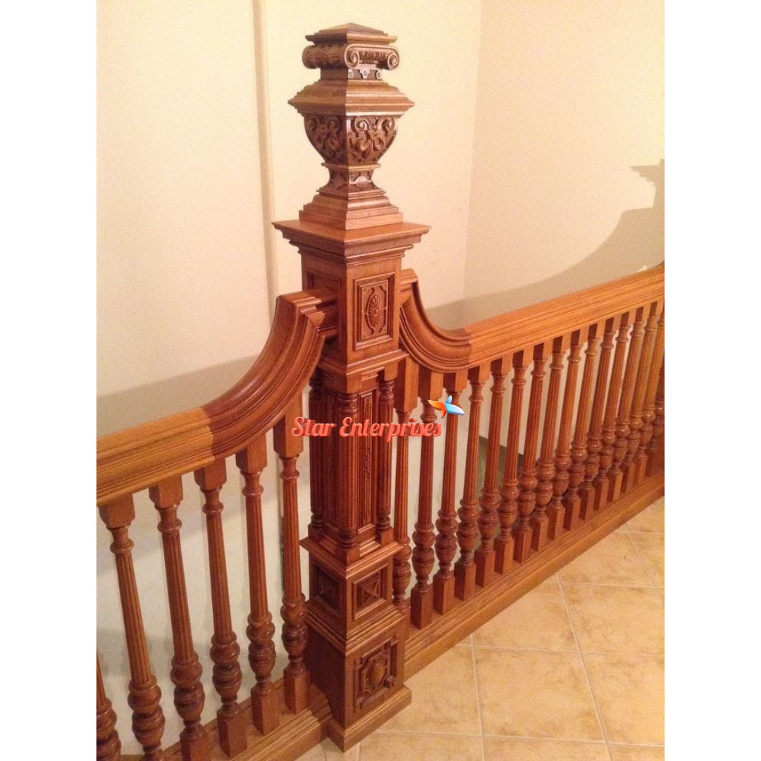 Star Enterprises Wooden Classic Railing Pillar Design PIL-098 - Image 2