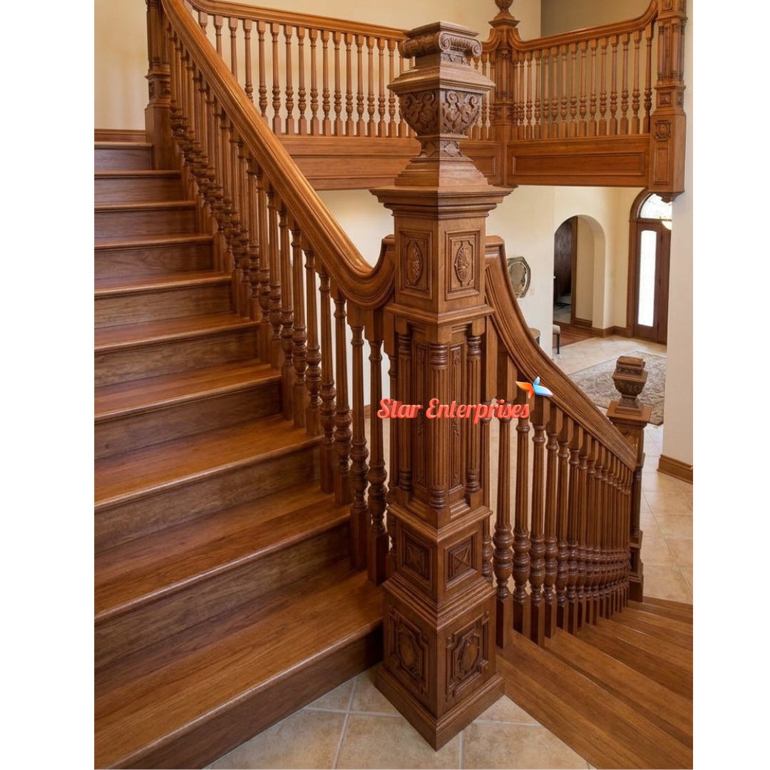 Star Enterprises Wooden Classic Railing Pillar Design PIL-098 - Image 3