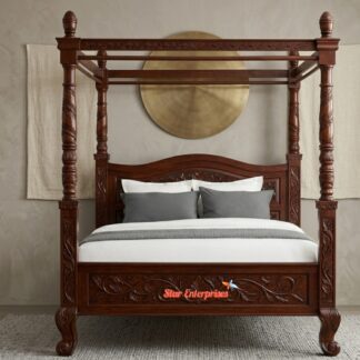 Star Enterprises Wooden Colonial Style Four Poster Bed CNB-059