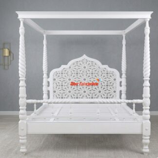 Star Enterprises Wooden Designer Four Poster Bed CNB-061