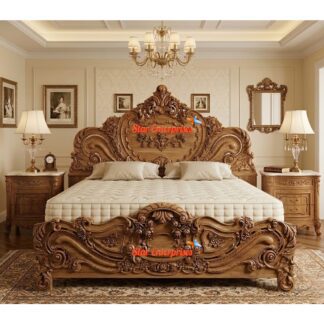 Wooden Luxury Handcrafted Bed Design