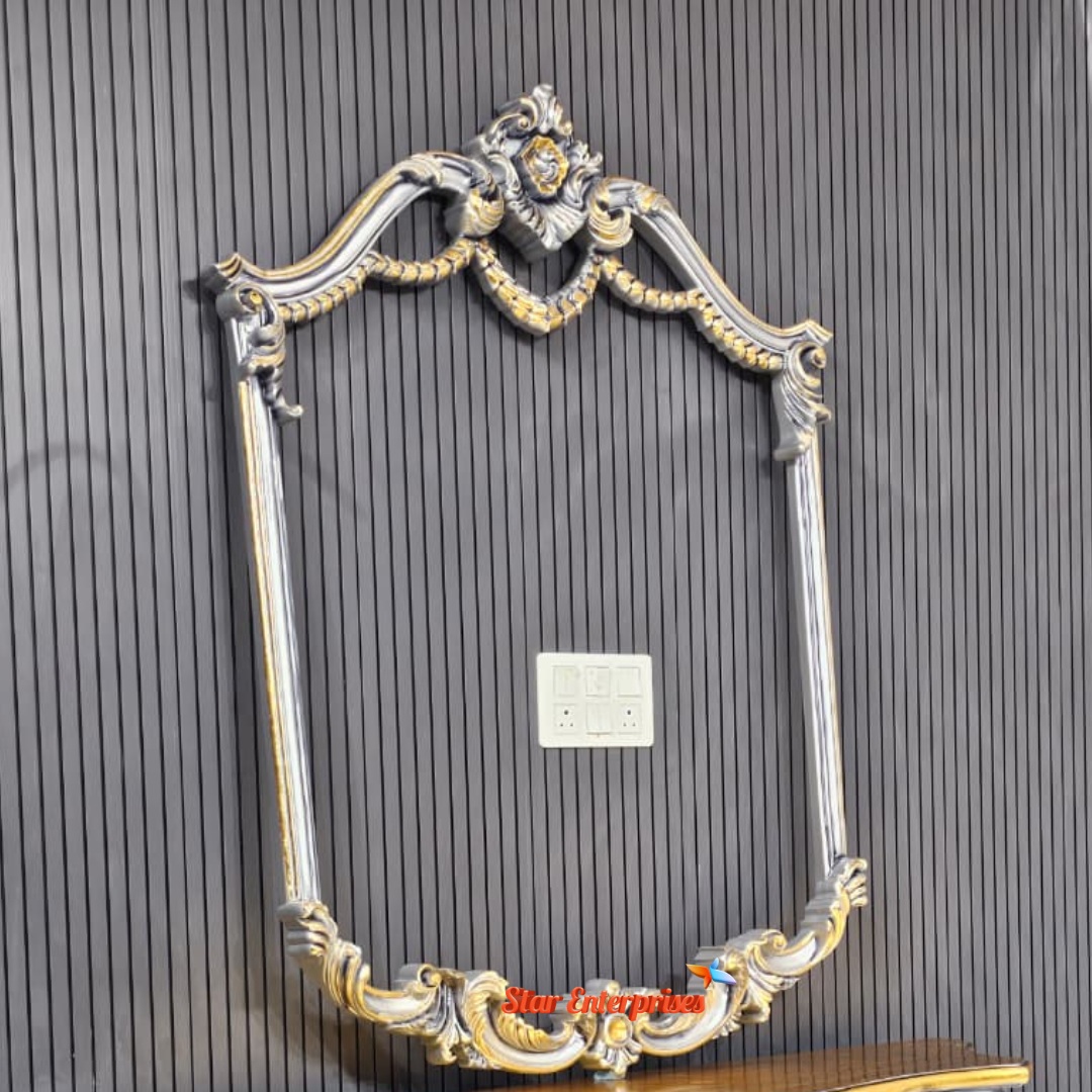 Star Enterprises Wooden Luxury Sleek Carved Mirror Frame MF-069 - Image 2