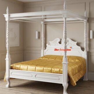Star Enterprises Wooden Modern Style Four Poster Bed CNB-060
