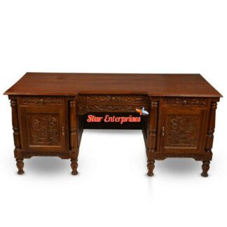 Star Enterprises Wooden Vintage Hand Carved Office Table OFD-034