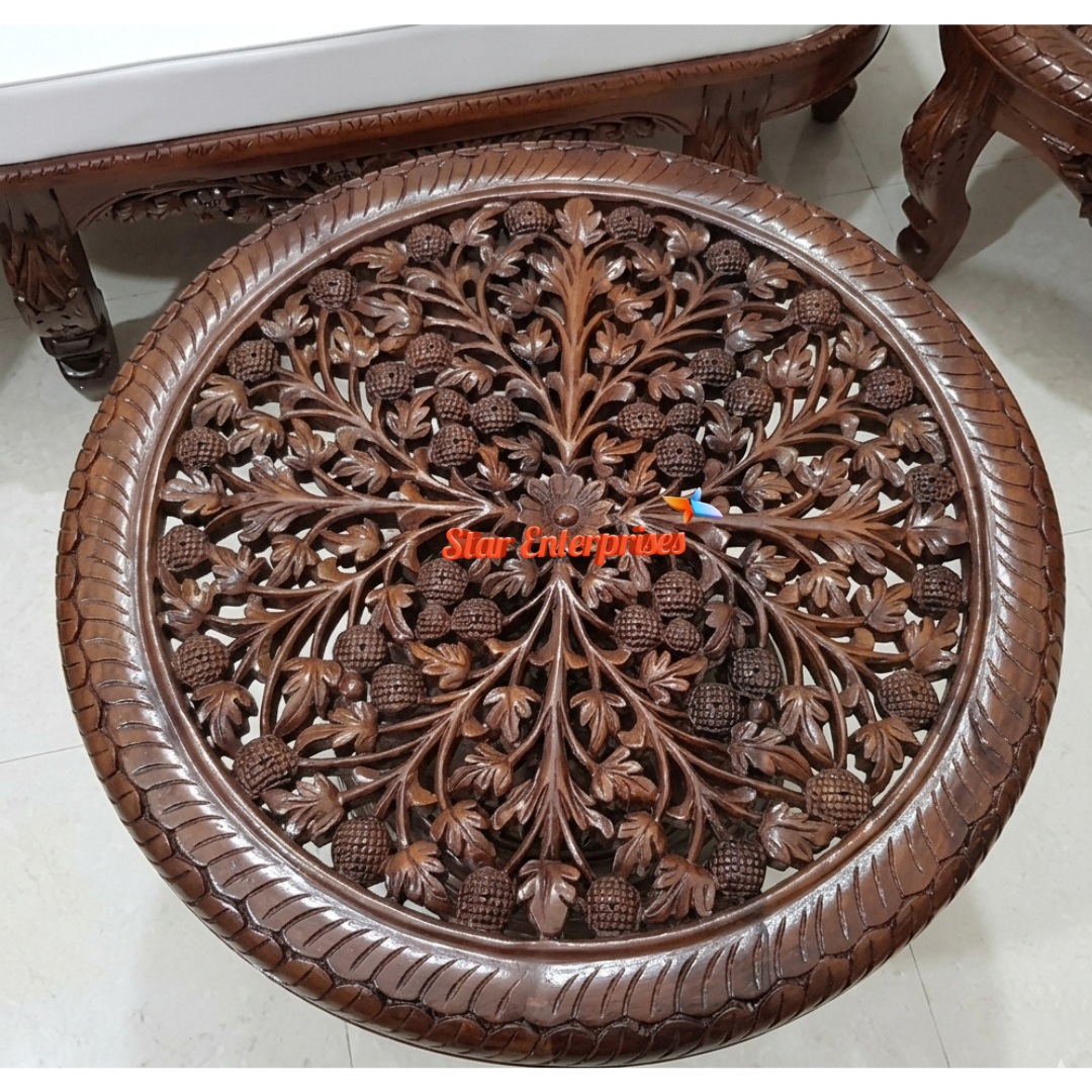 Wooden Classic Carved Mudha Sofa Set
