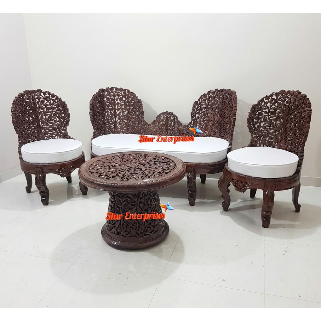 Woooden Classic Carved Mudha Sofa Set