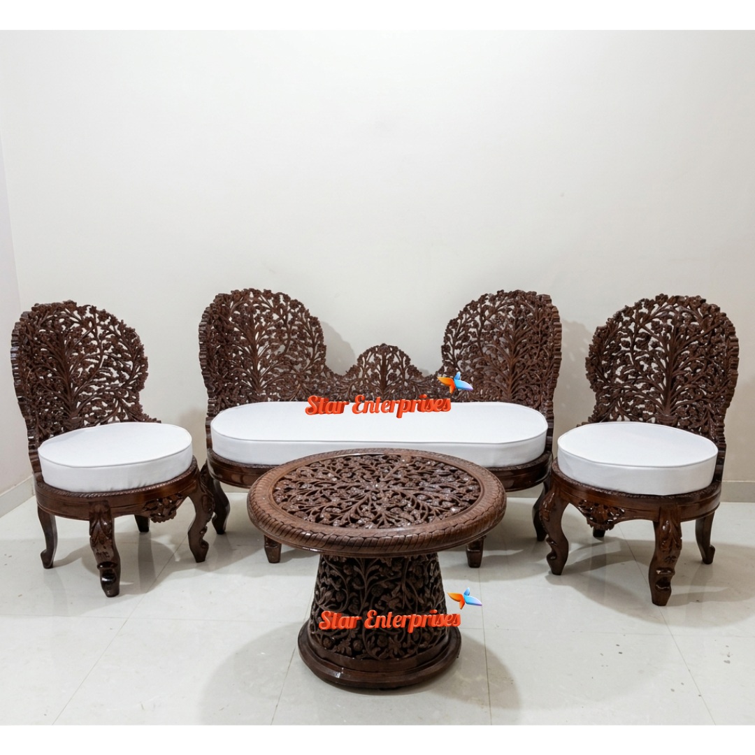 Woooden Classic Carved Mudha Sofa Set