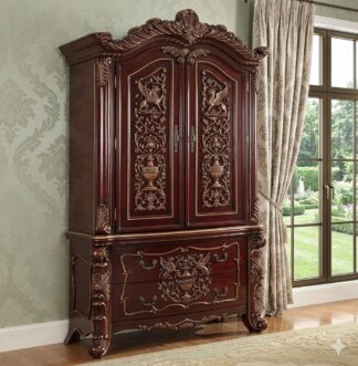 Star Enterprises Teak Wood Antique Carved Almirah ALM-066