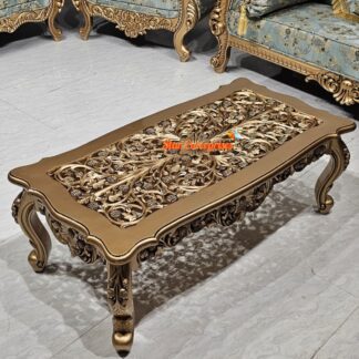 Star Enterprises Teak Wood Hand Carved Center Table TBL-082