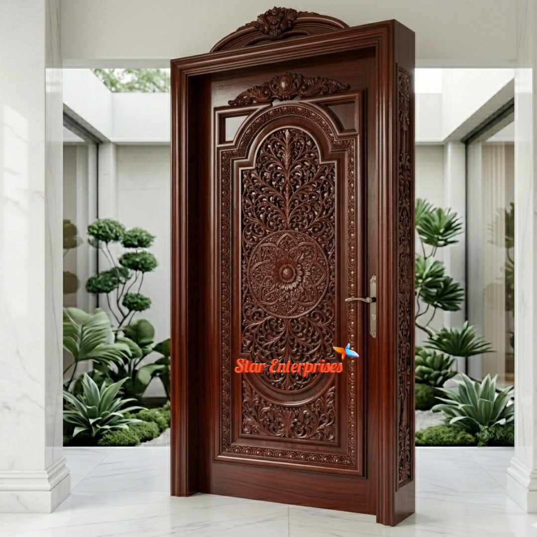 Star Enterprises Teak Wood Handcrafted Door DR-071 - Image 2