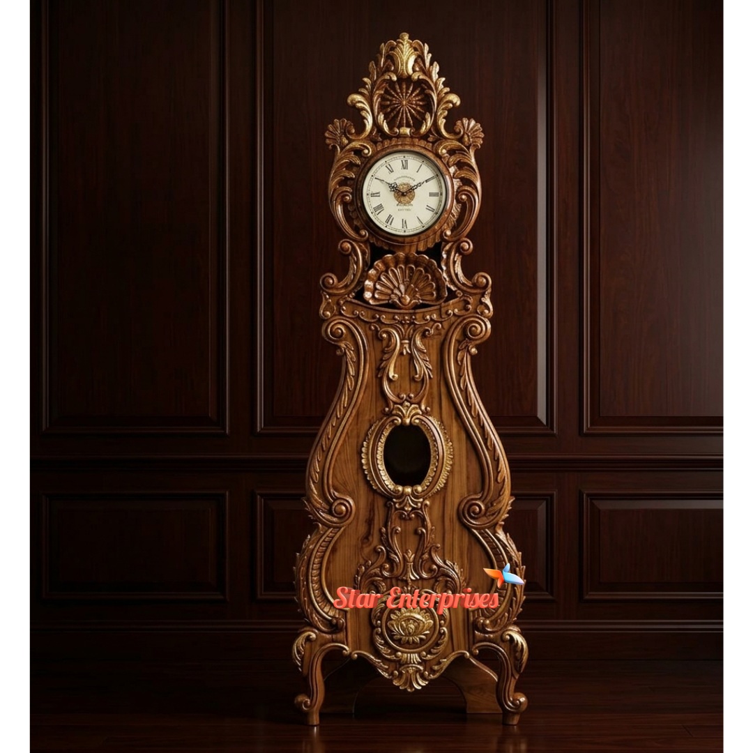 Star EnterprisesWooden Antique Carved Grandfather Clock CL-020 - Image 3
