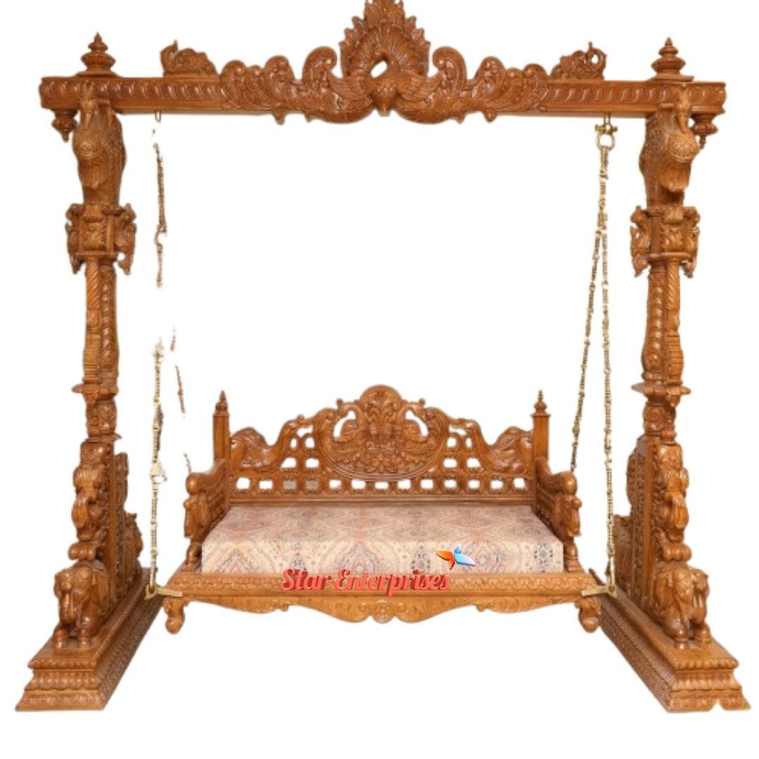 Star Enterprises Premium Teak Wood Antique Swing SWG-062 - Image 3