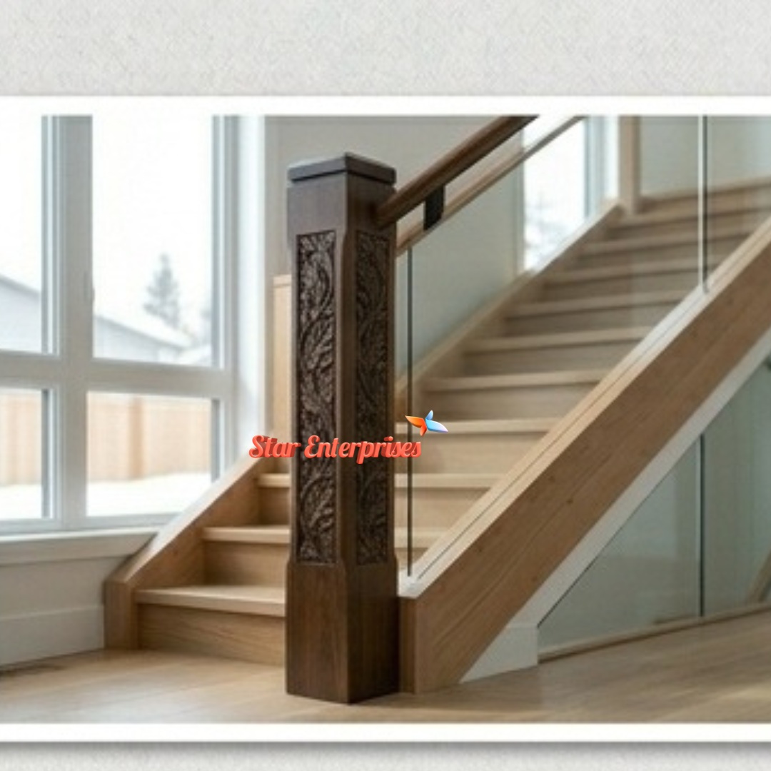 Star Enterprises Solid Teak Wood Handcrafted Railing Pillar PIL-0104 - Image 4