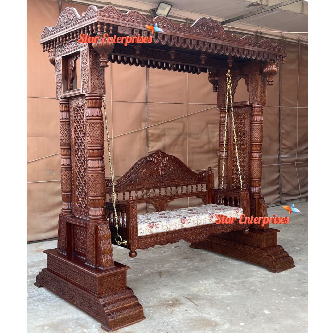 Star Enterprises Teak Wood Maharaja Swing SWG-066 - Image 5