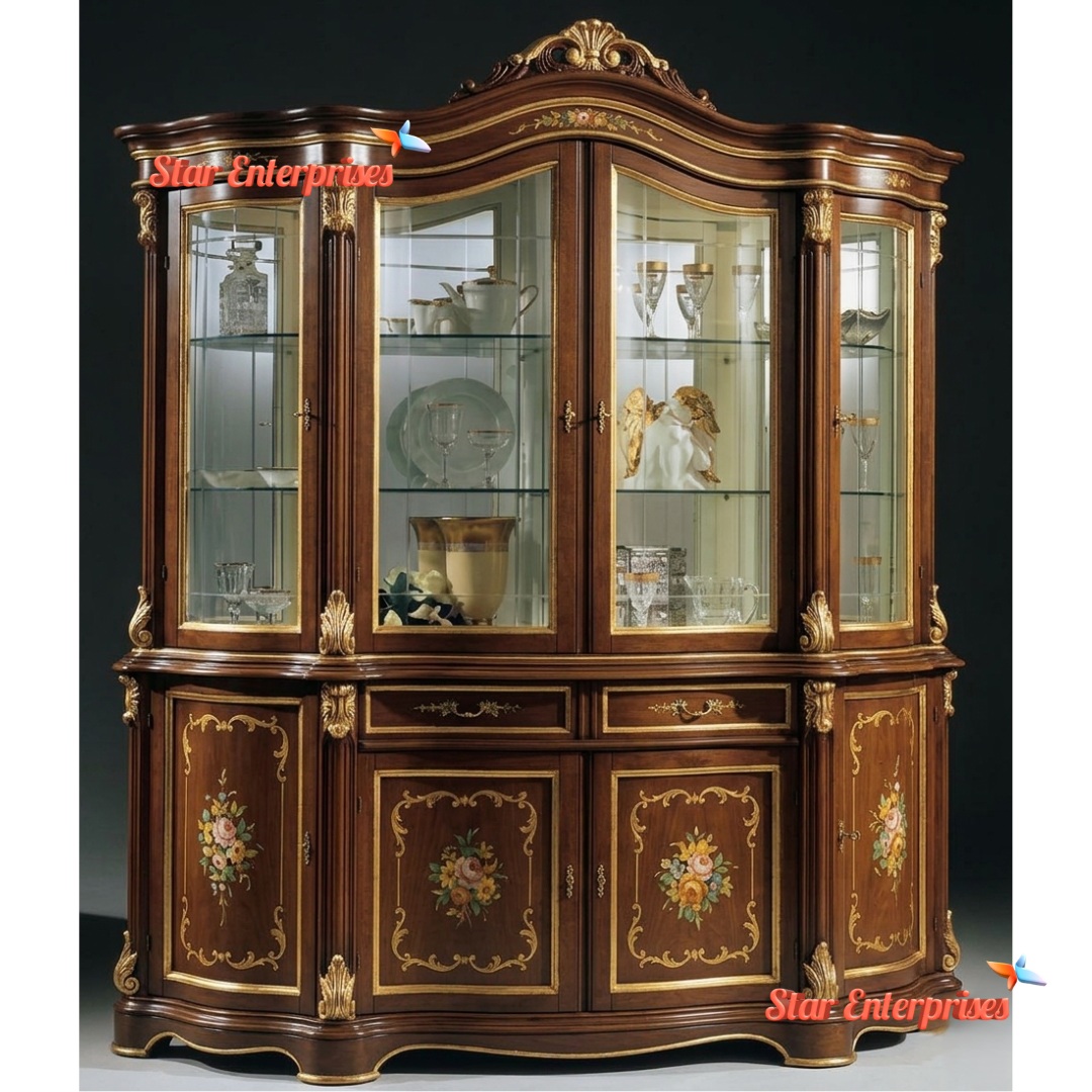 Star Enterprises Wooden Antique Crockery Cabinet CKR-074 - Image 3