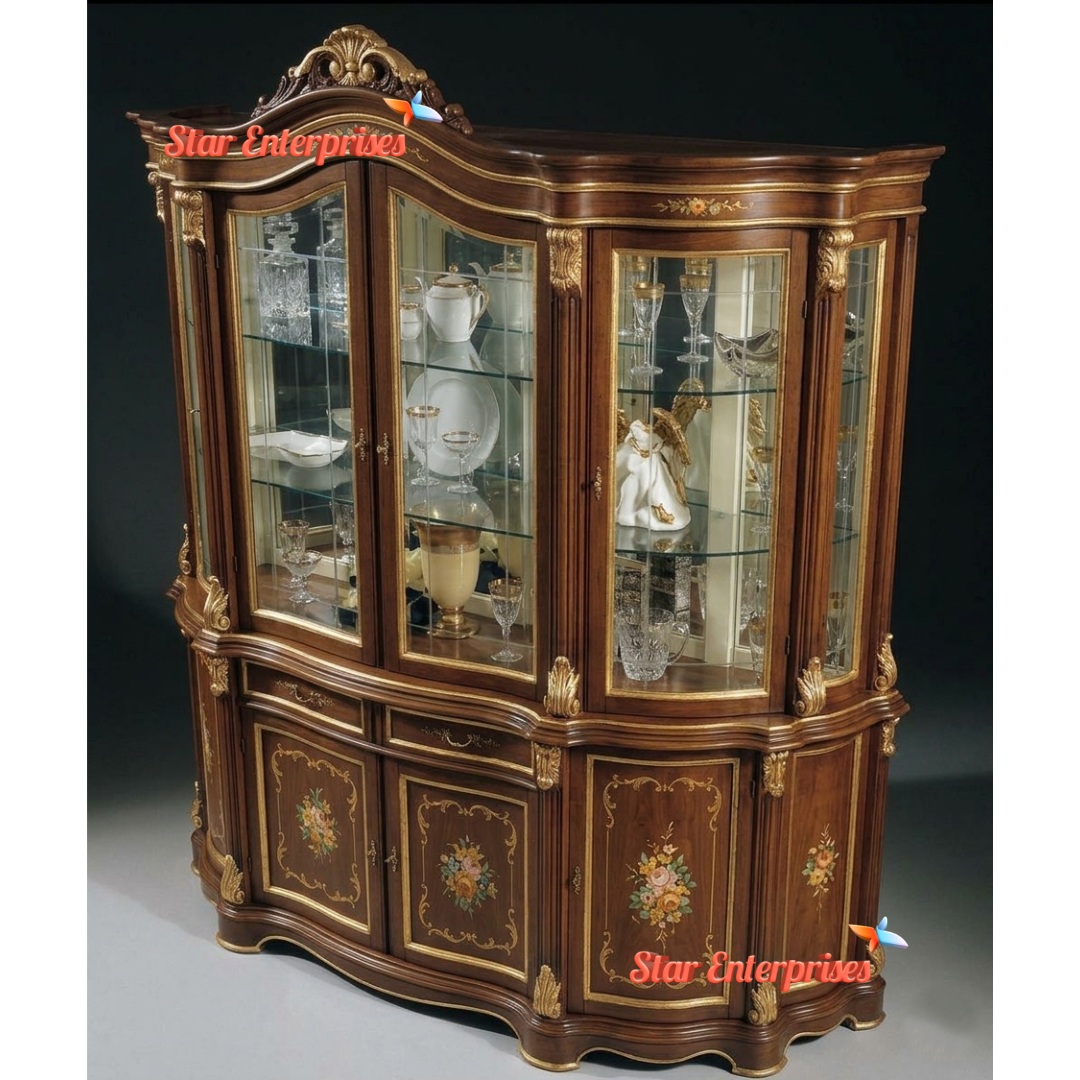 Star Enterprises Wooden Antique Crockery Cabinet CKR-074 - Image 2