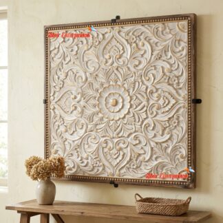 Star Enterprises Wooden Floral Carved Wall Decor Frame WD-040