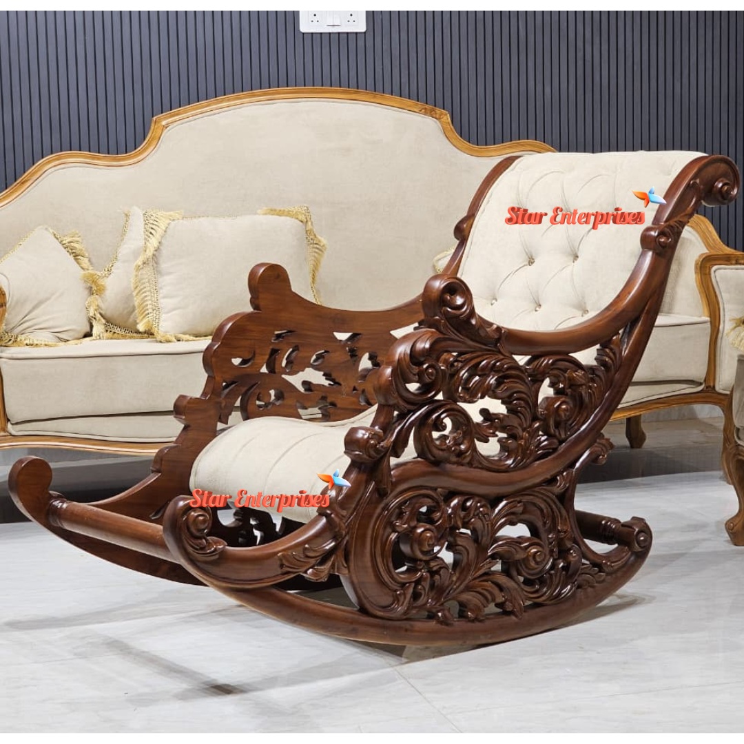 Star Enterprises Wooden Handcrafted Rocking Chair BDCH-0119 - Image 2