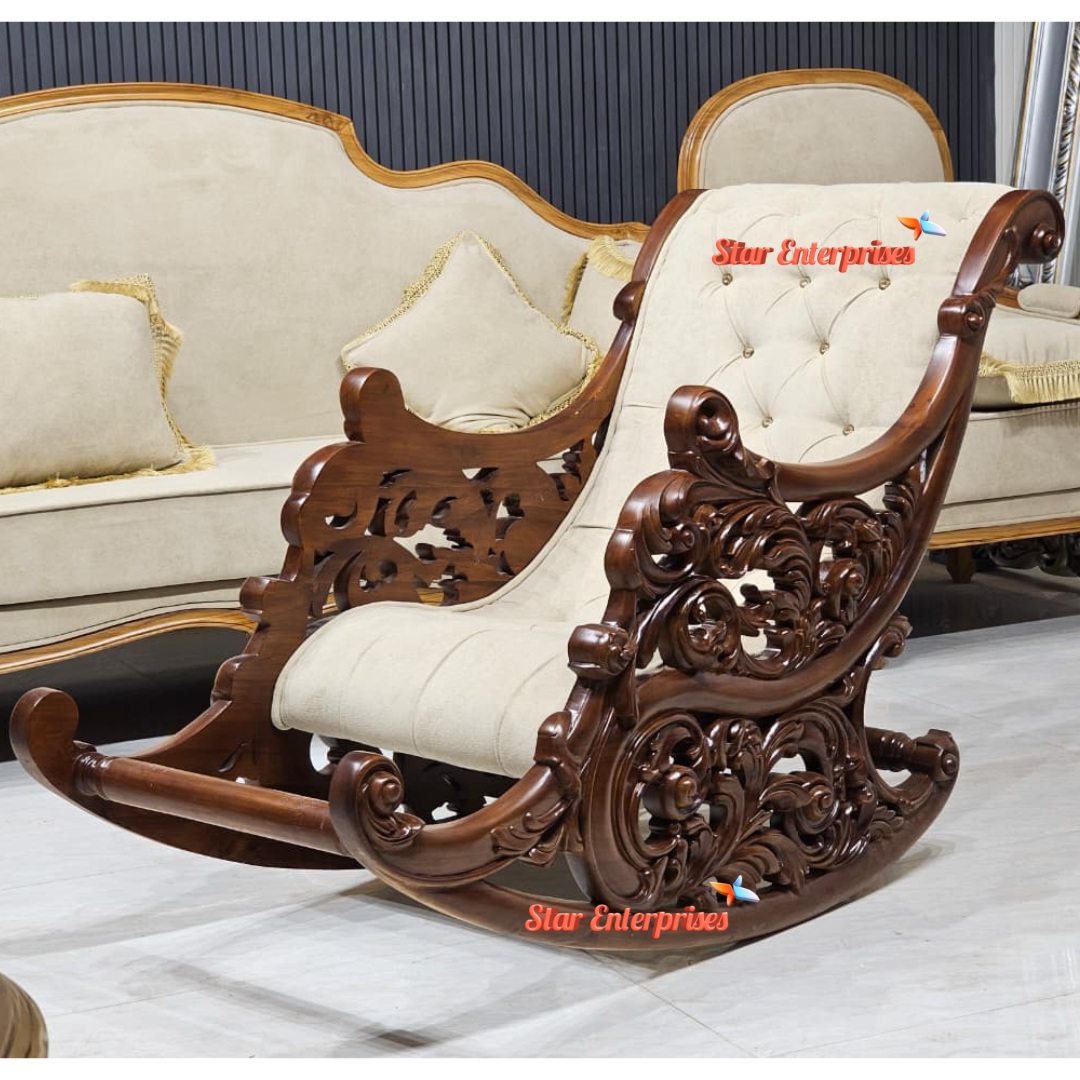 Star Enterprises Wooden Handcrafted Rocking Chair BDCH-0119 - Image 3