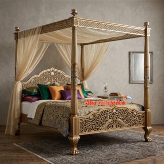 Star Enterprises Wooden Luxury Four Poster Bed CNB-065