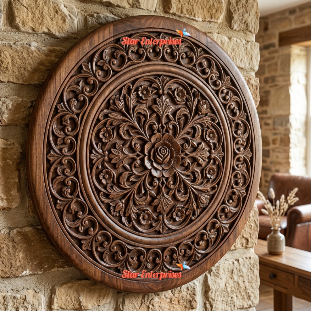 Star Enterprises Wooden Round Handcrafted Wall Decor WD-041 - Image 3