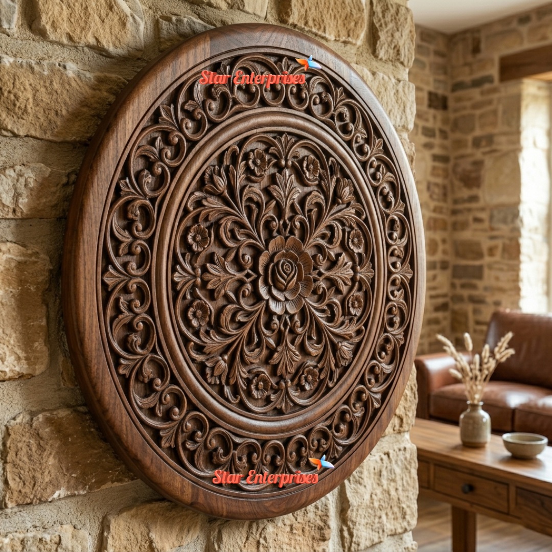 Star Enterprises Wooden Round Handcrafted Wall Decor WD-041 - Image 2