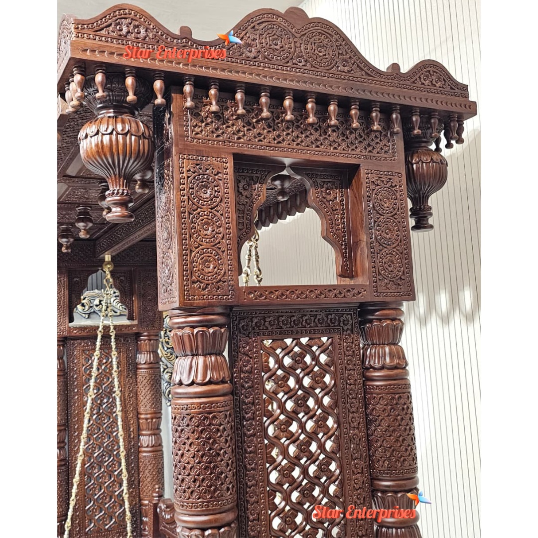 Star Enterprises Teak Wood Maharaja Indoor Swing SWG-067 - Image 6