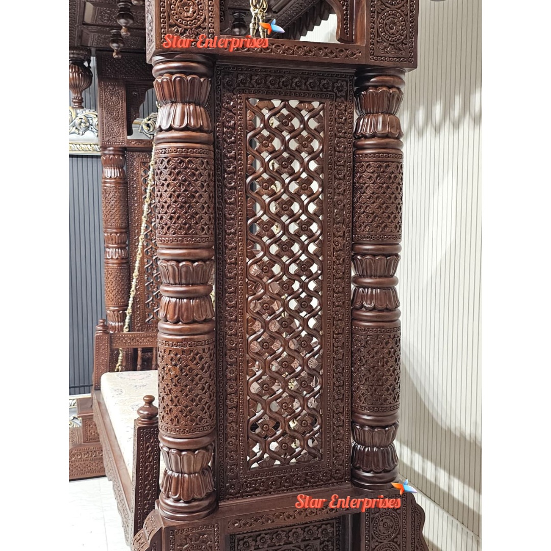 Star Enterprises Teak Wood Maharaja Indoor Swing SWG-067 - Image 5