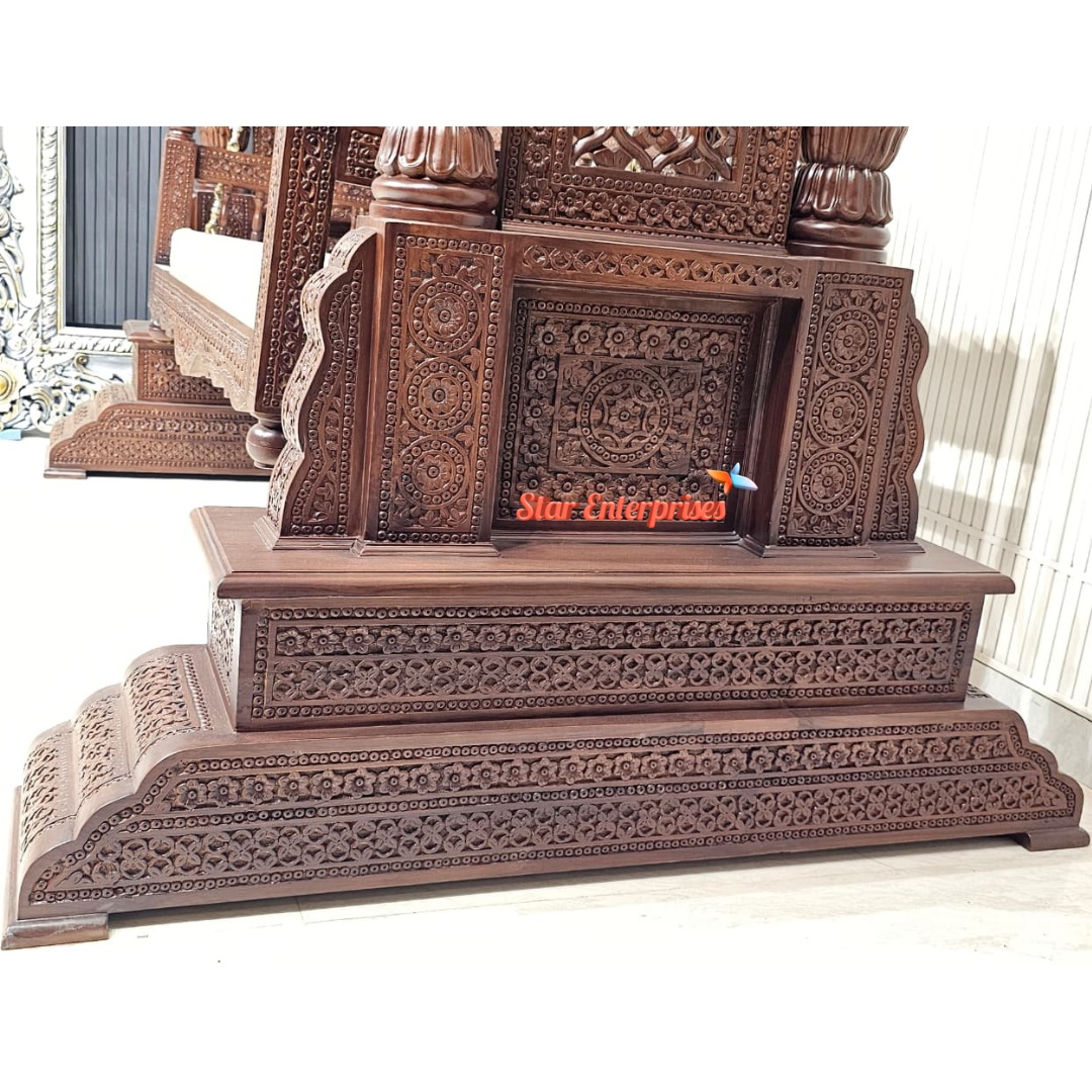 Star Enterprises Teak Wood Maharaja Indoor Swing SWG-067 - Image 4