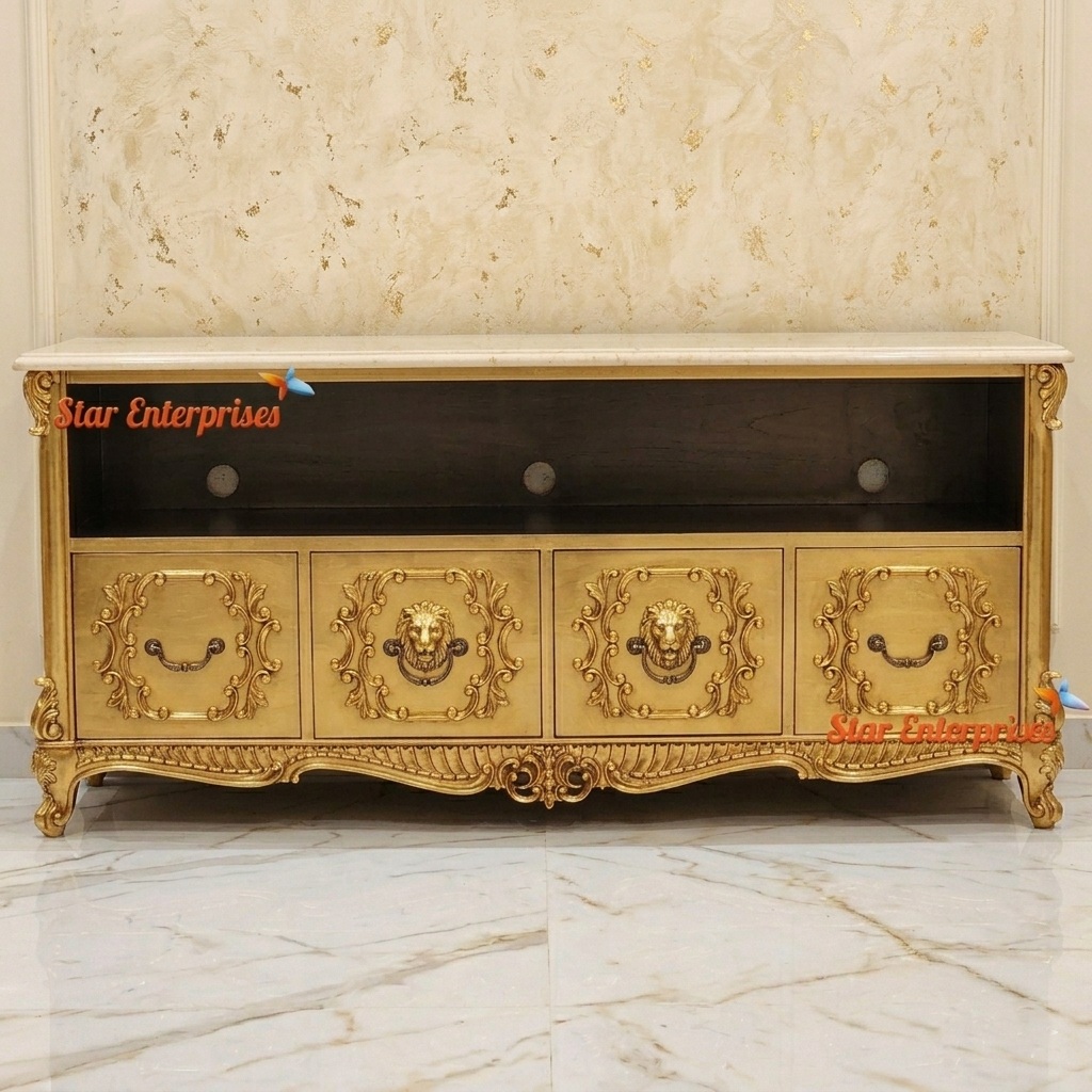 Star Enterprises Teak Wood Luxury TV Unit TVCB-062 - Image 3