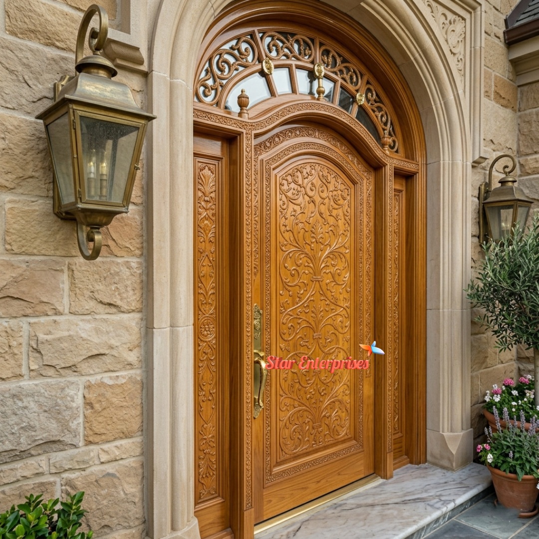 Star Enterprises Wooden Handcrafted Home Door DR-078 - Image 2