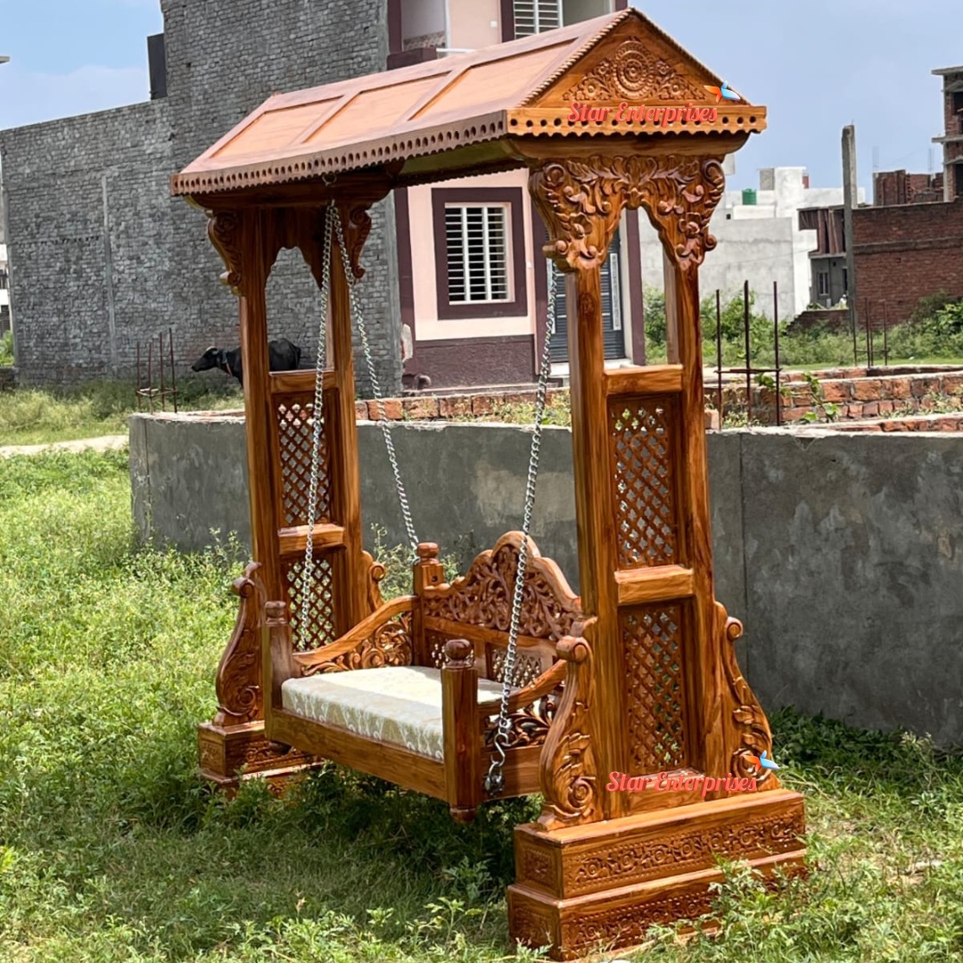 Premium Teak Wood Indoor Swing SWG-068 - Image 2