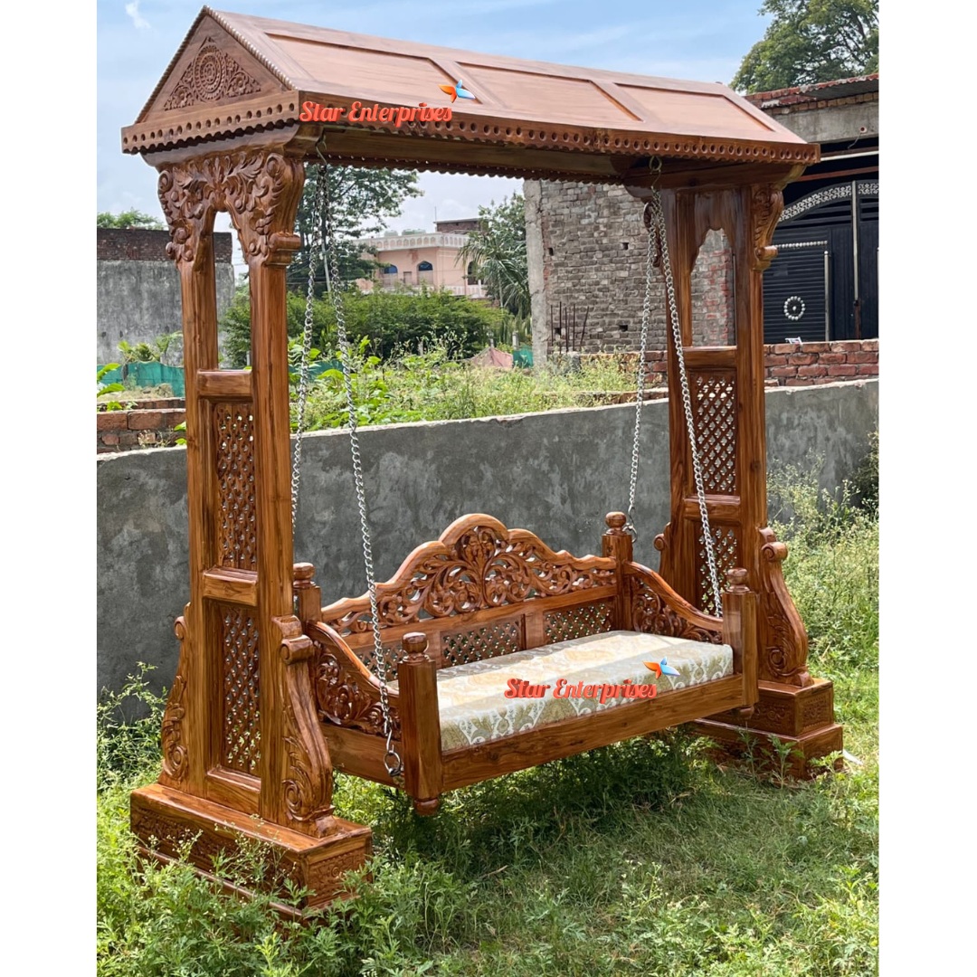 Premium Teak Wood Indoor Swing SWG-068 - Image 3