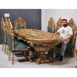 Teak Wood Classical Carved Dining Table DNG-090
