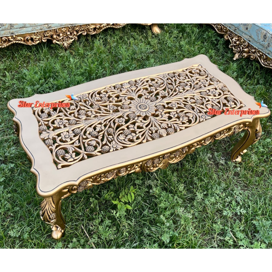 Wooden Handcrafted Center Table TBL-085 - Image 4