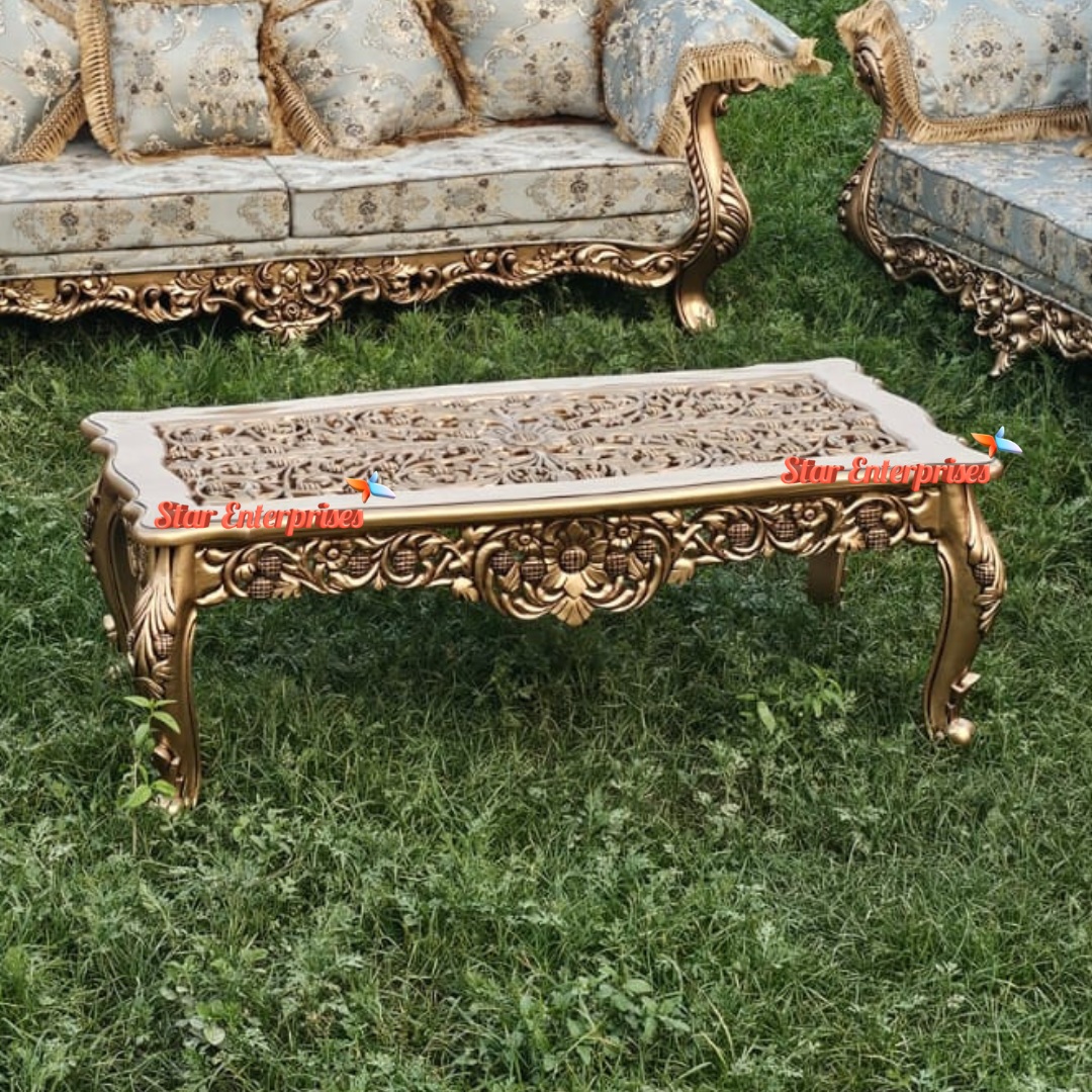 Wooden Handcrafted Center Table TBL-085 - Image 3