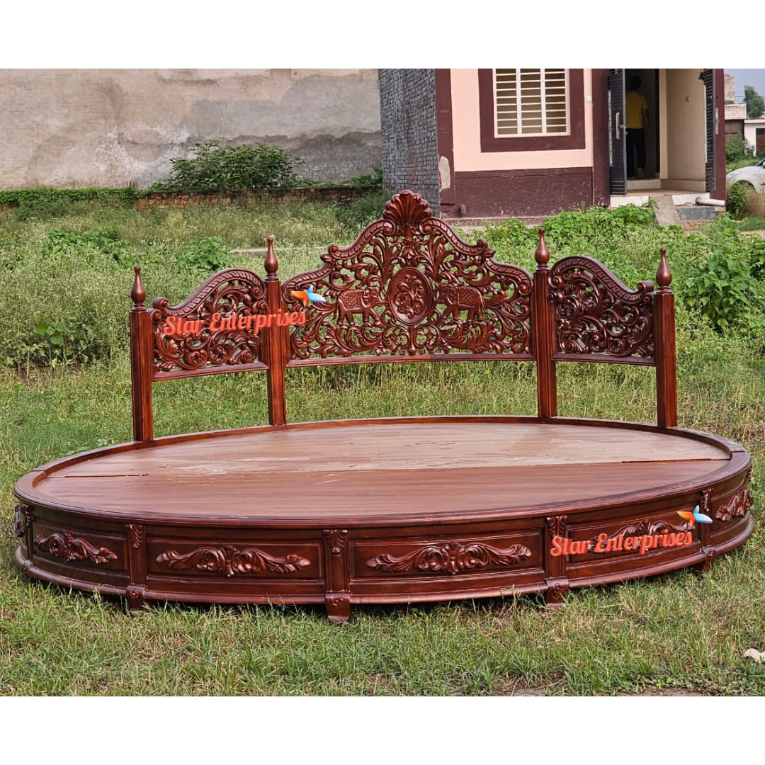 Classical Carved Round Bed RBD-028 - Image 2