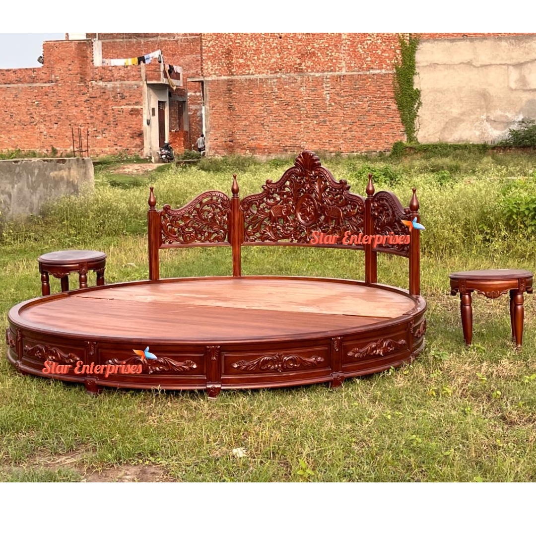 Classical Carved Round Bed RBD-028 - Image 3