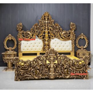 Teak Wood Heaviest Maharaja Bed