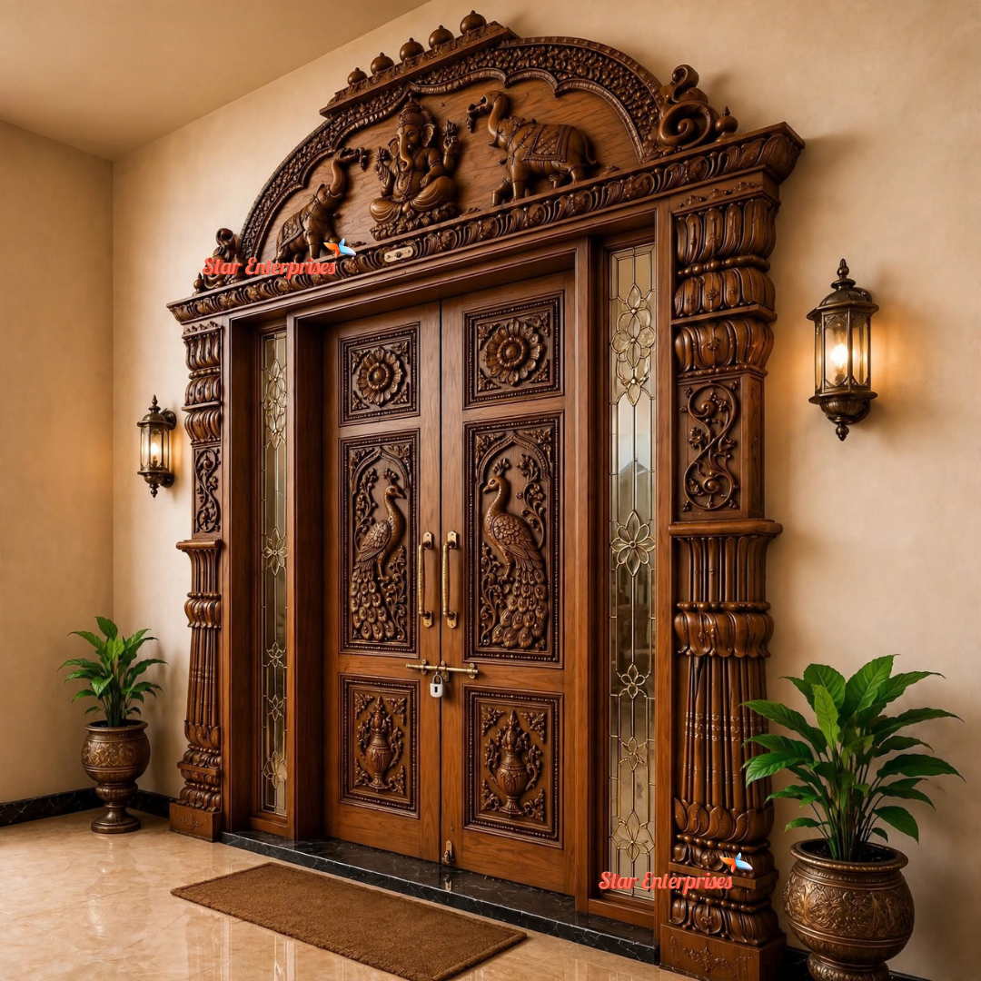 Grand Maharaja Style Wooden Door DR-095 - Image 2