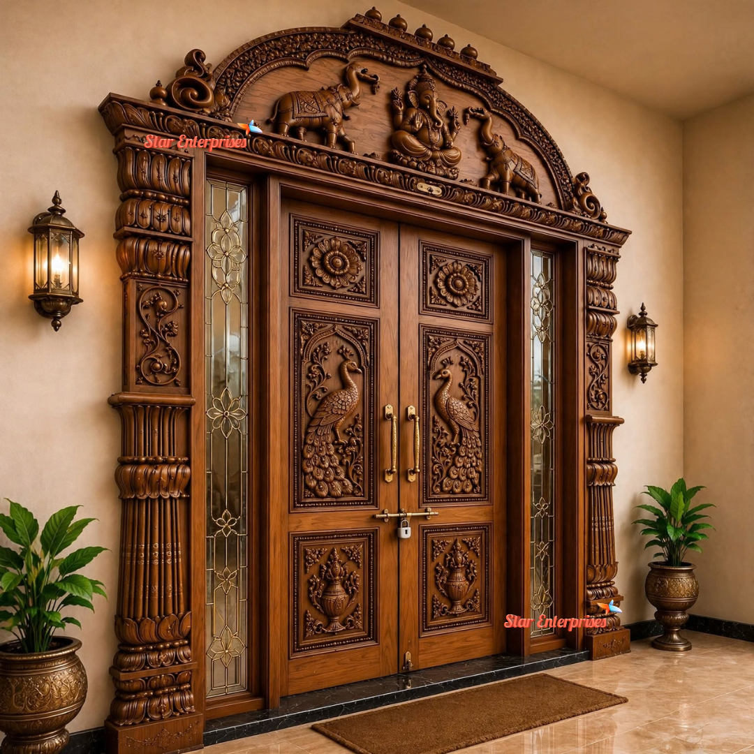 Grand Maharaja Style Wooden Door DR-095 - Image 3