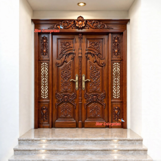 Heavy Carved Teak Wood Door DR-083