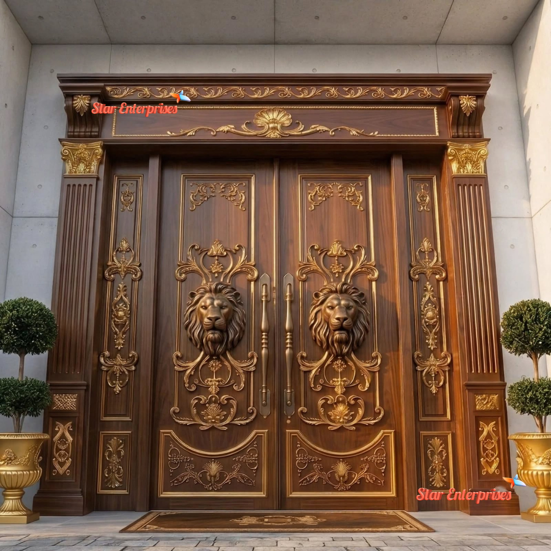 Luxury Teak Wood Entrance Door DR-082 - Image 3