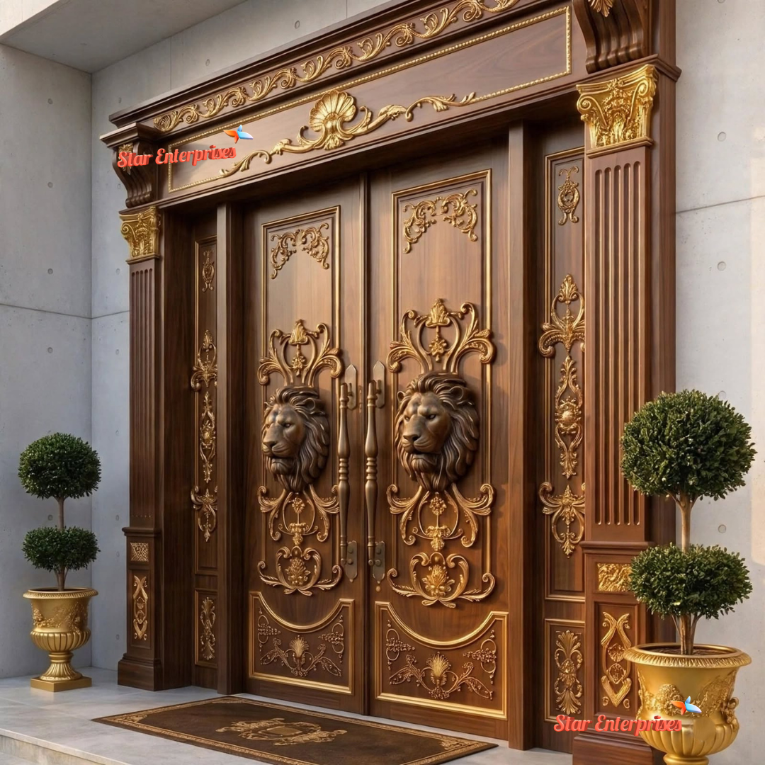 Luxury Teak Wood Entrance Door DR-082 - Image 2
