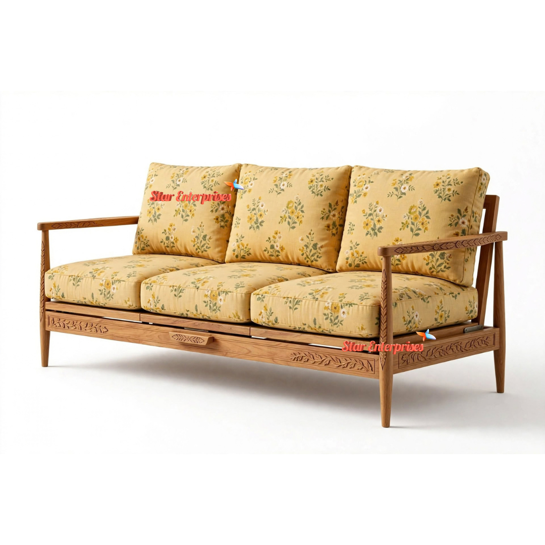 Premium Teak Wood Sofa Cum Bed SCB-012 - Image 3