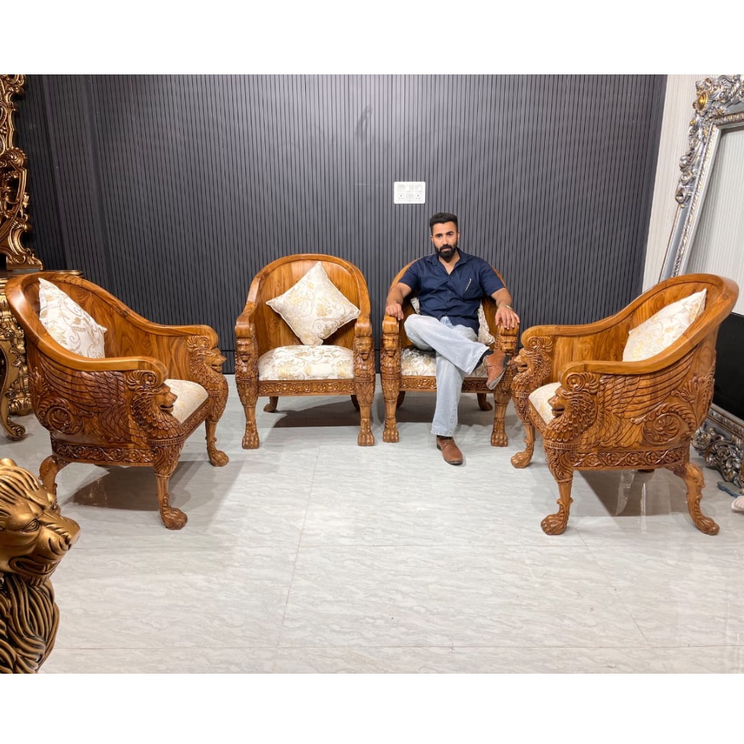 Wooden Antique Lion Chairs CHR-057